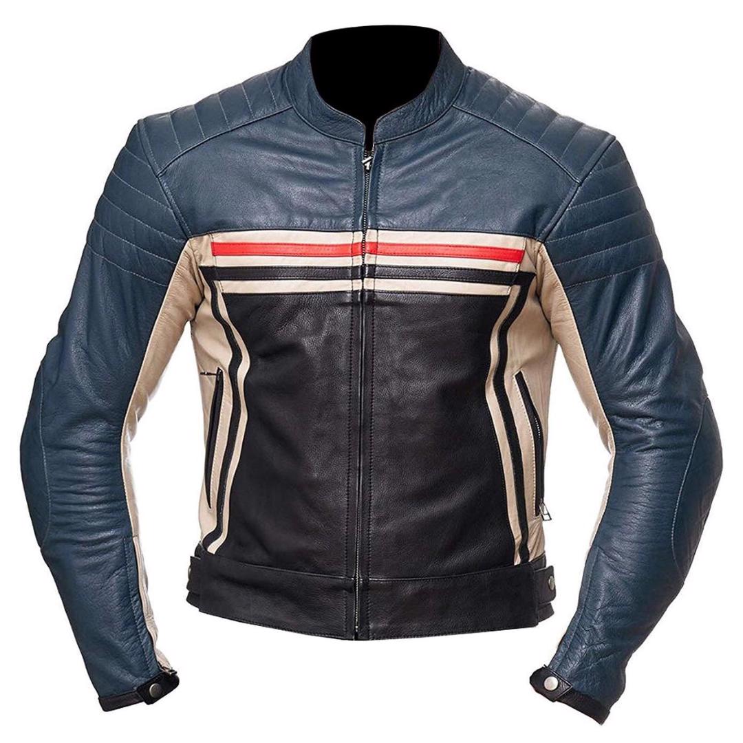 Leather Motorbike All Weather Jacket Coat Motorbike Clothing 