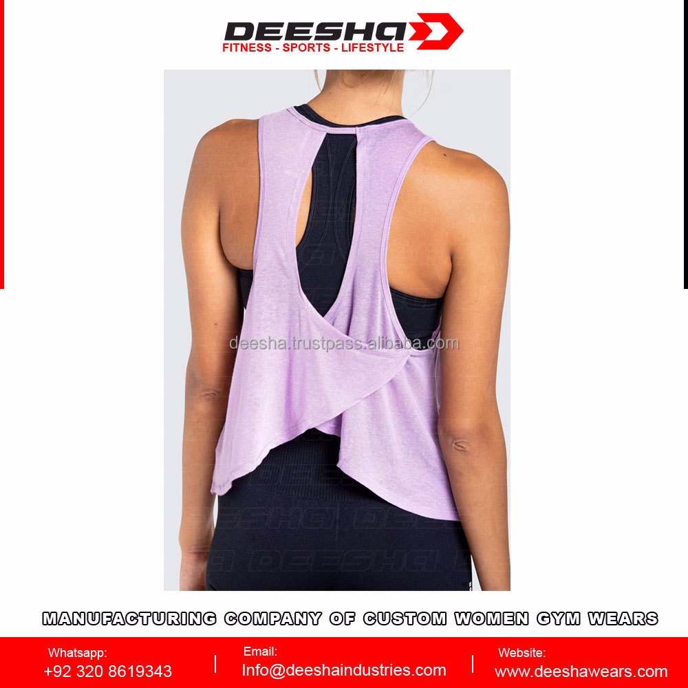 Women's Workout Sleeveless Shirts Light Purple - view 4