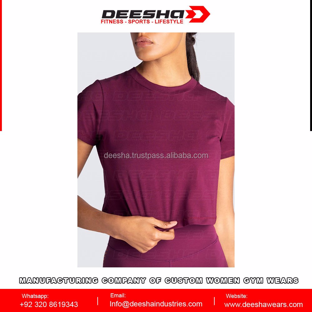 Women Crop Tops T-Shirt Full Pink - view 3