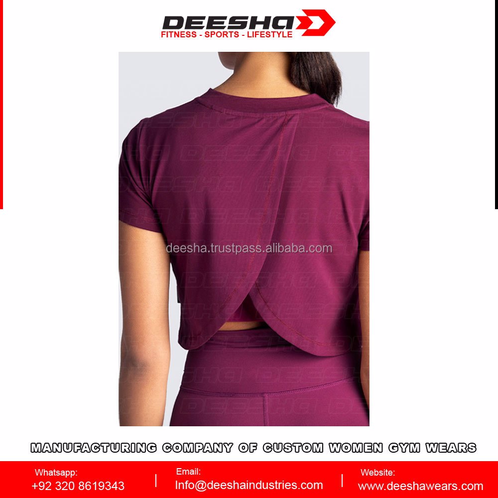Women Crop Tops T-Shirt Full Pink - view 4