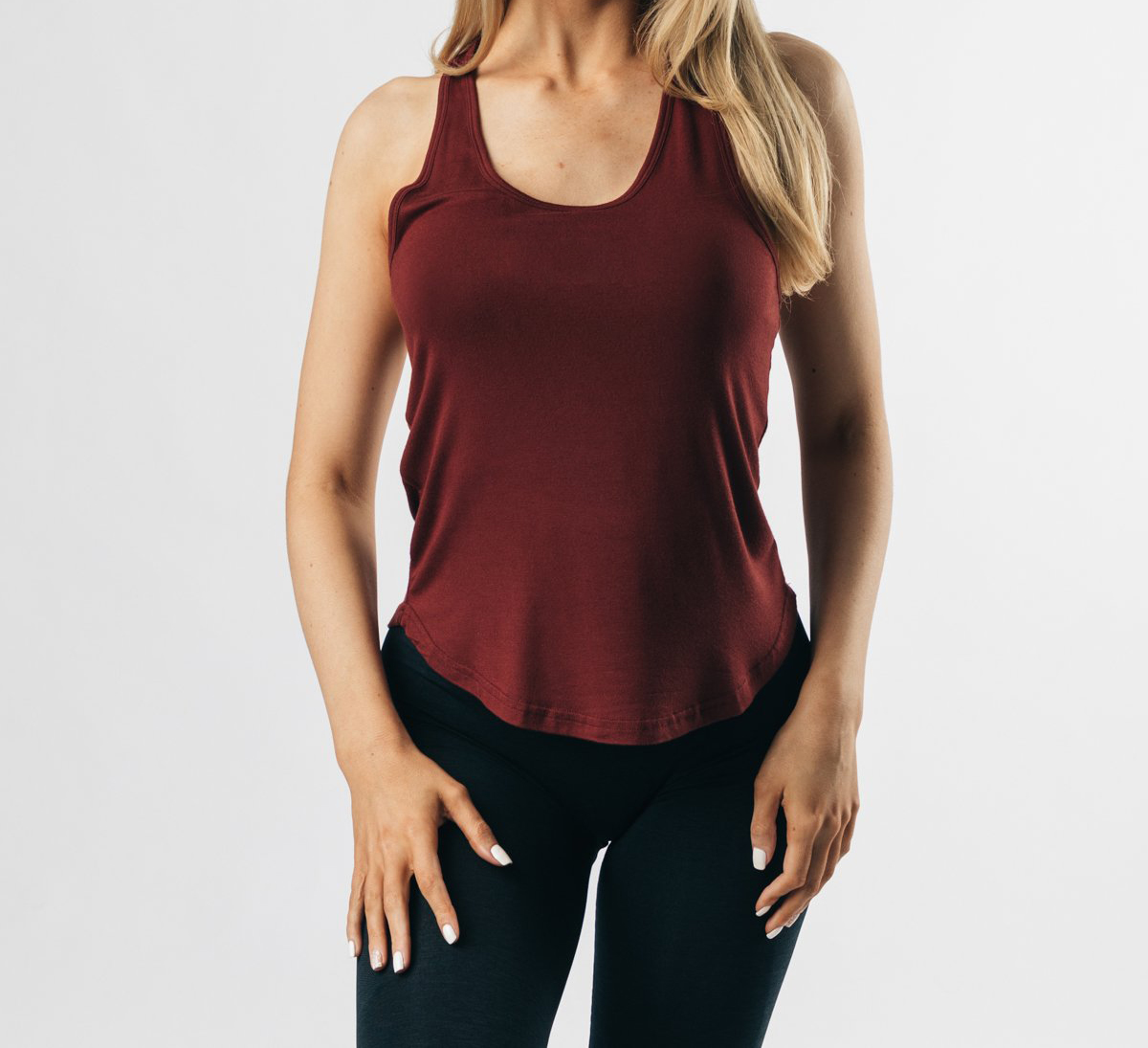 Womens Yoga Tank Tops Loose Fit Maroon - view 7