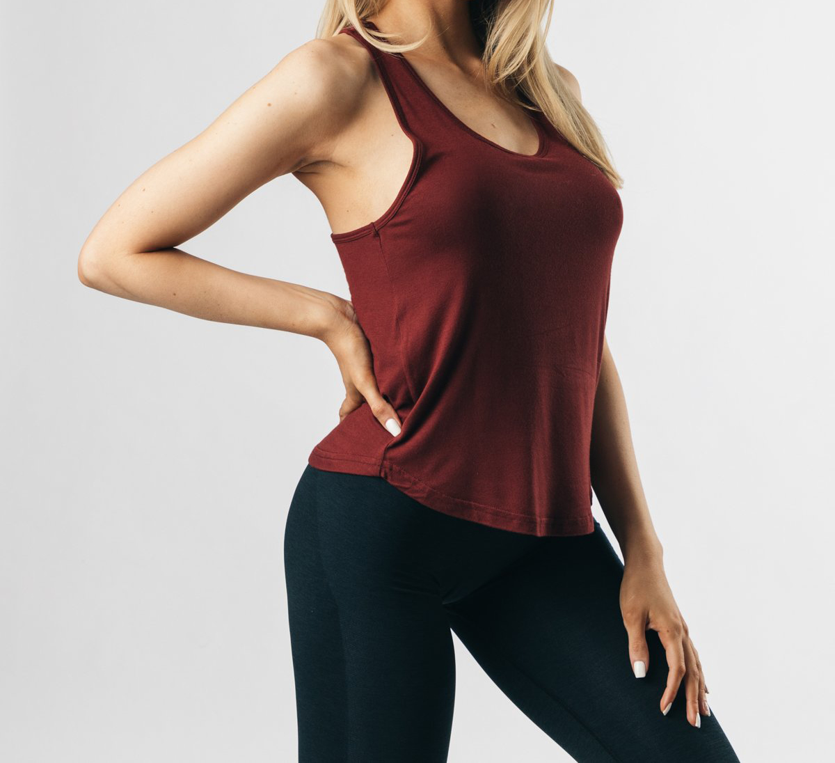 Womens Yoga Tank Tops Loose Fit Maroon - view 8