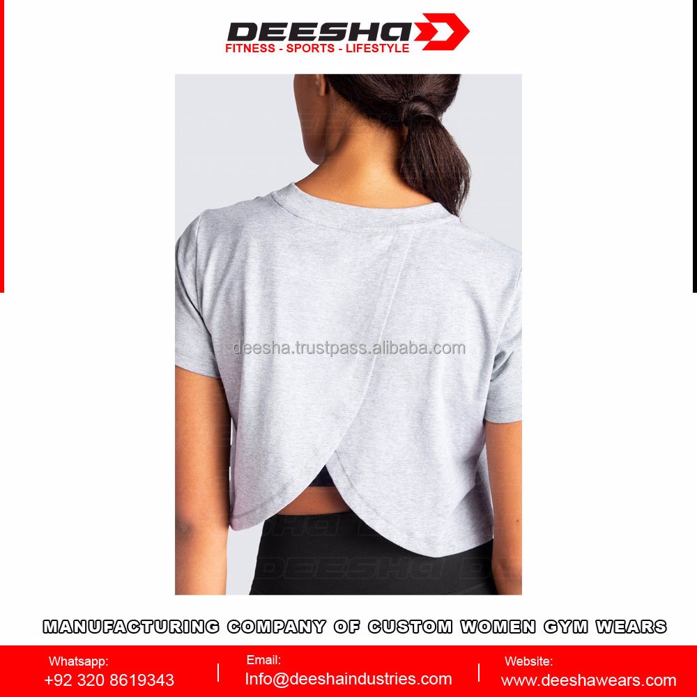 Women Crop Tops T-Shirt Grey - view 4