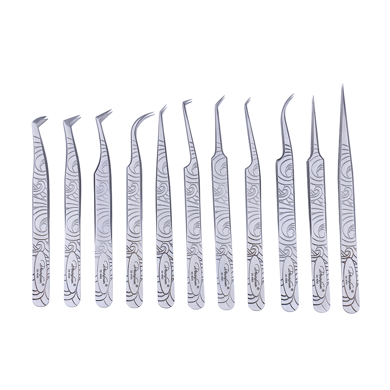 Custom Logo Eyelash Tweezers Beauty Supplies Private Label Volume Eyelash Tweezers 