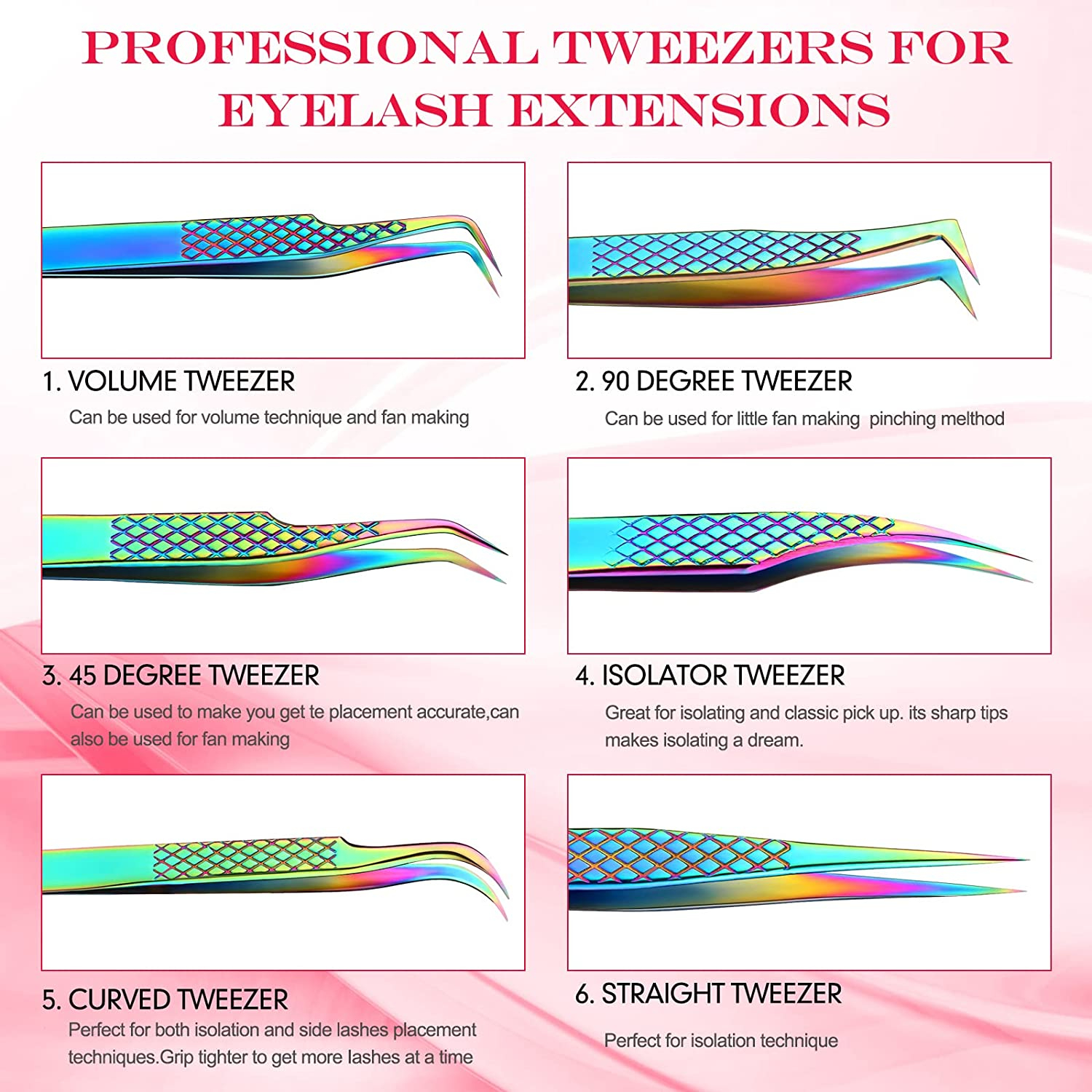 Best Manicure, Pedicure & Beauty Instruments Eyelash Extension Tweezers for Selling 2023 - view 2