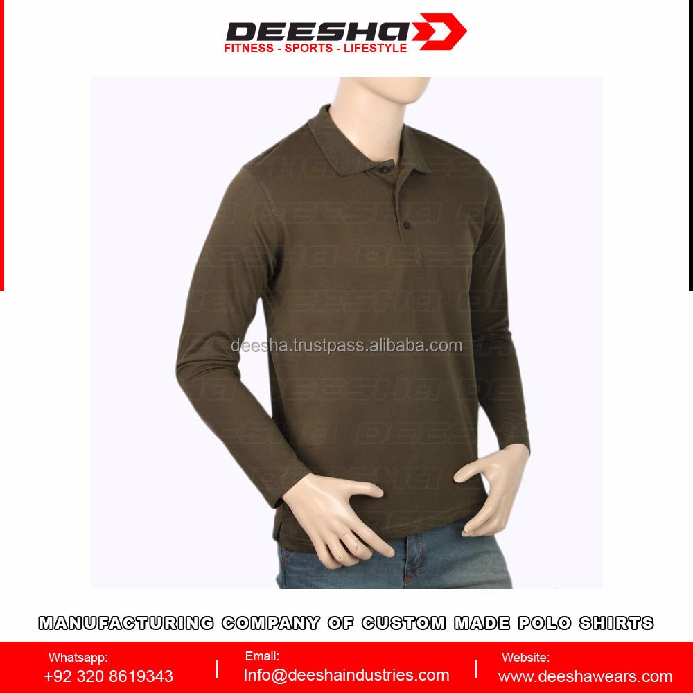  Men's Full Sleeves Plain Polo T-Shirt - Dark Green  - view 2