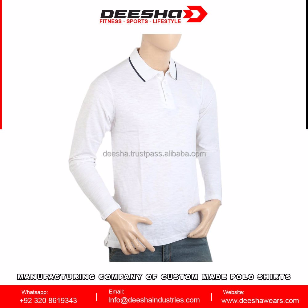  Men's Eminent Full Sleeves Polo T-Shirt - White 