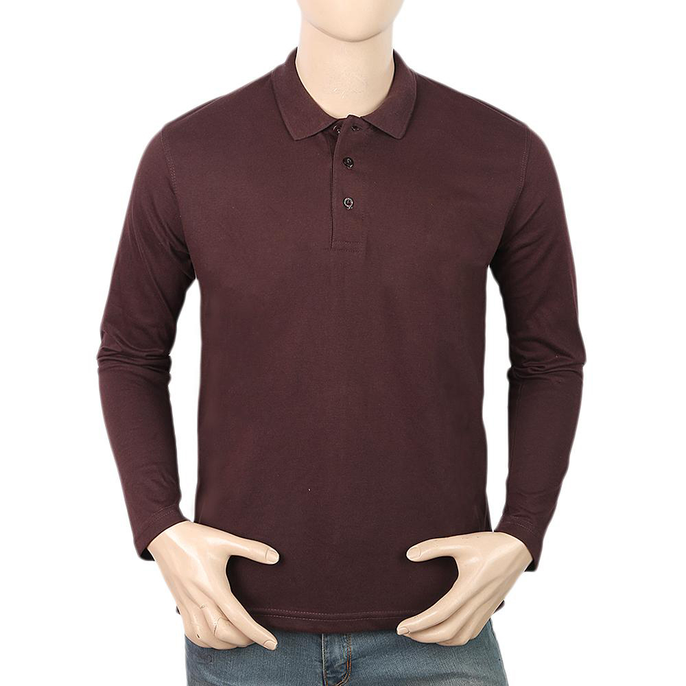  Men's Full Sleeves Plain Polo T-Shirt - Dark Purple  - view 9