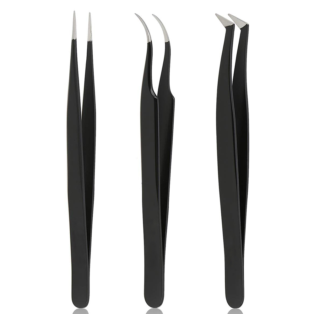 Hot selling eyelash tweezers set tweezers for eyelash extension stainless steel - view 2