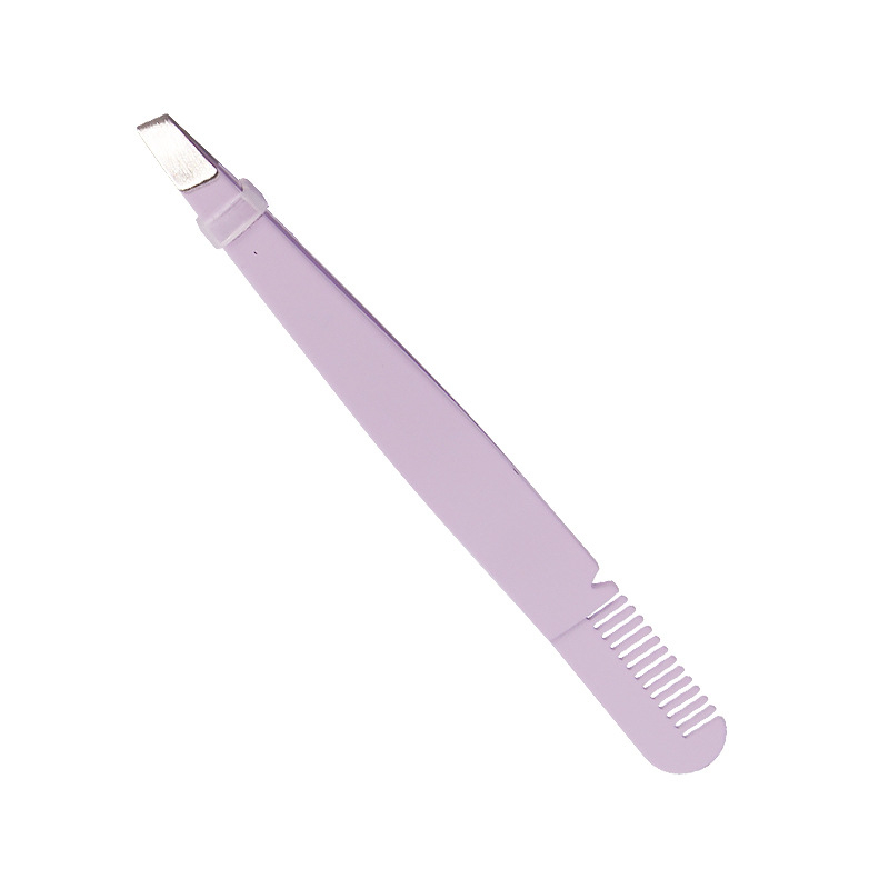 Professional Eyebrow Tweezer with Eyebrow Brush Comb Stainless Steel Eyelashes Extension Tweezers - view 4