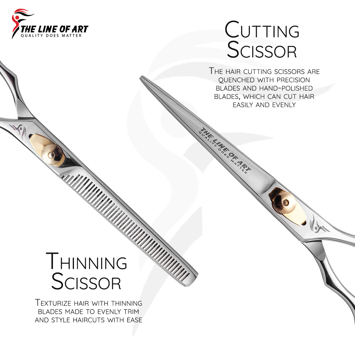 White Silver Color Hair Dresser Scissors Kti (2-PC) - view 22
