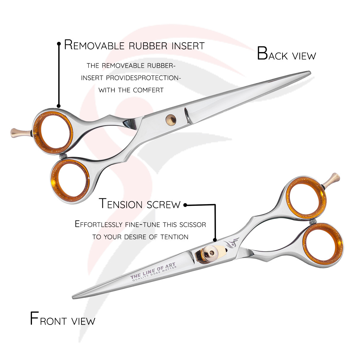 White Silver Color Hair Dresser Scissors Kti (2-PC) - view 4