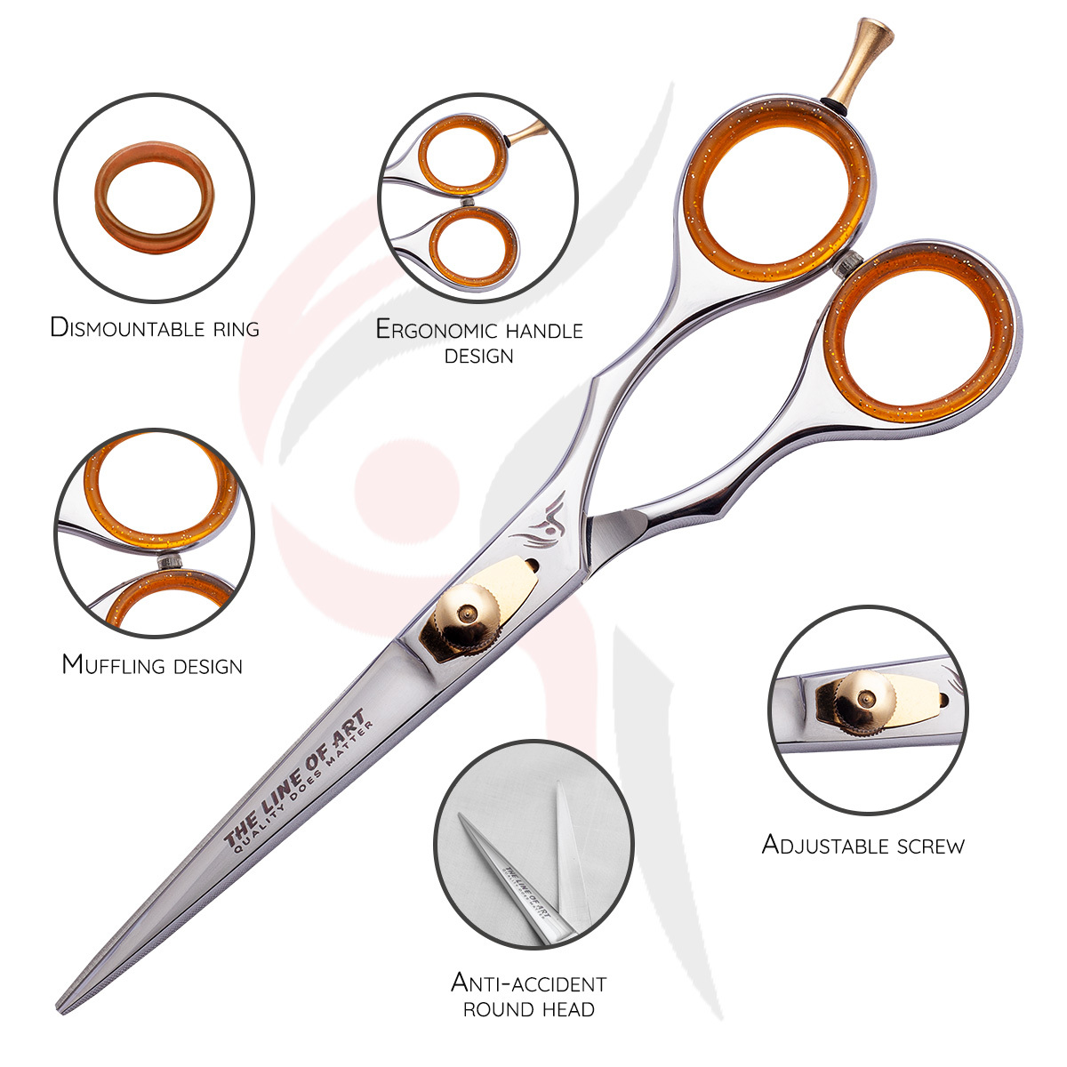 White Silver Color Hair Dresser Scissors Kti (2-PC) - view 7