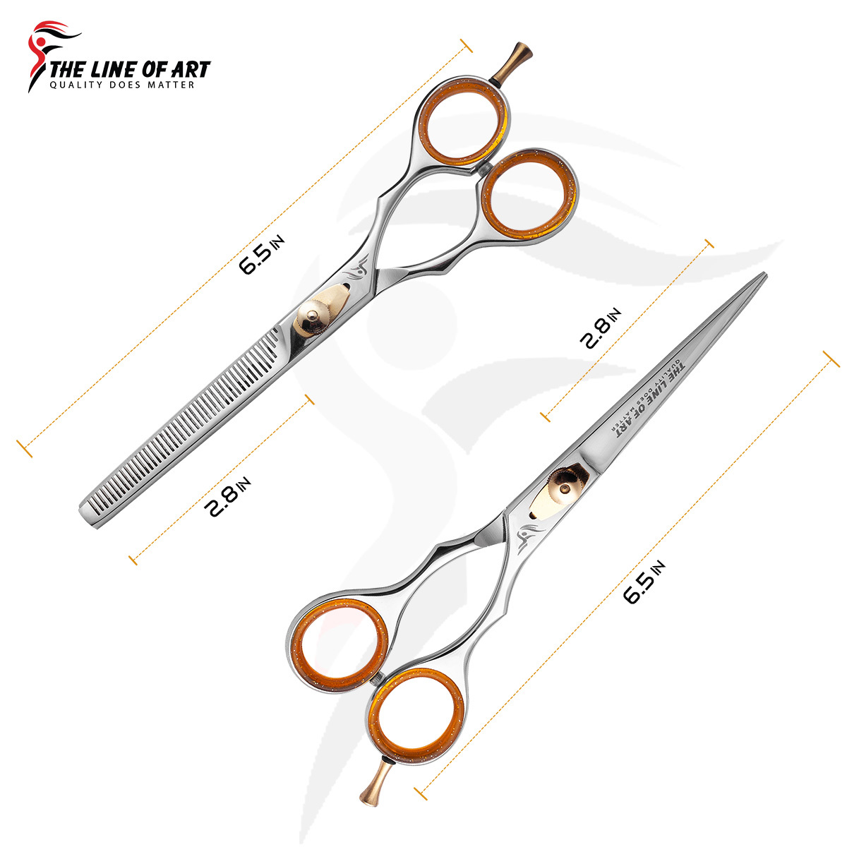 White Silver Color Hair Dresser Scissors Kti (2-PC) - view 12