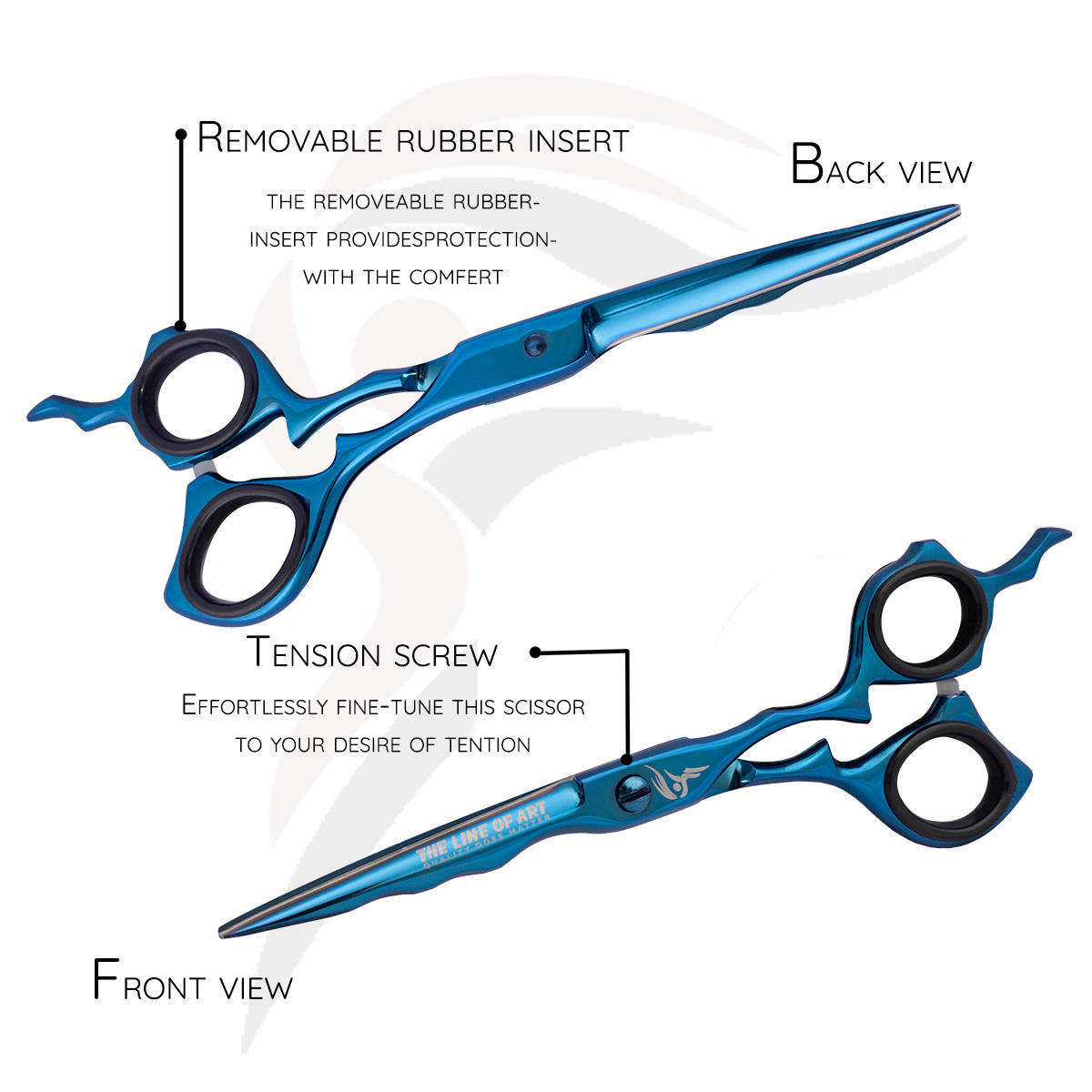 Blue Cutting Hair Dresser / Barber Scissors Kit (2PC)