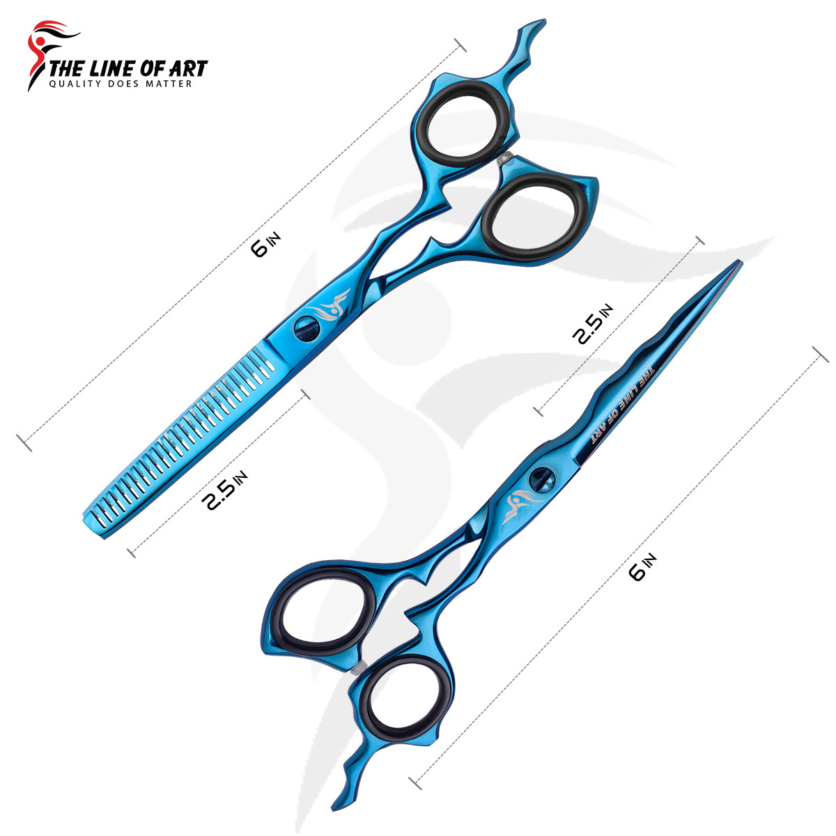 Blue Cutting Hair Dresser / Barber Scissors Kit (2PC) - view 4