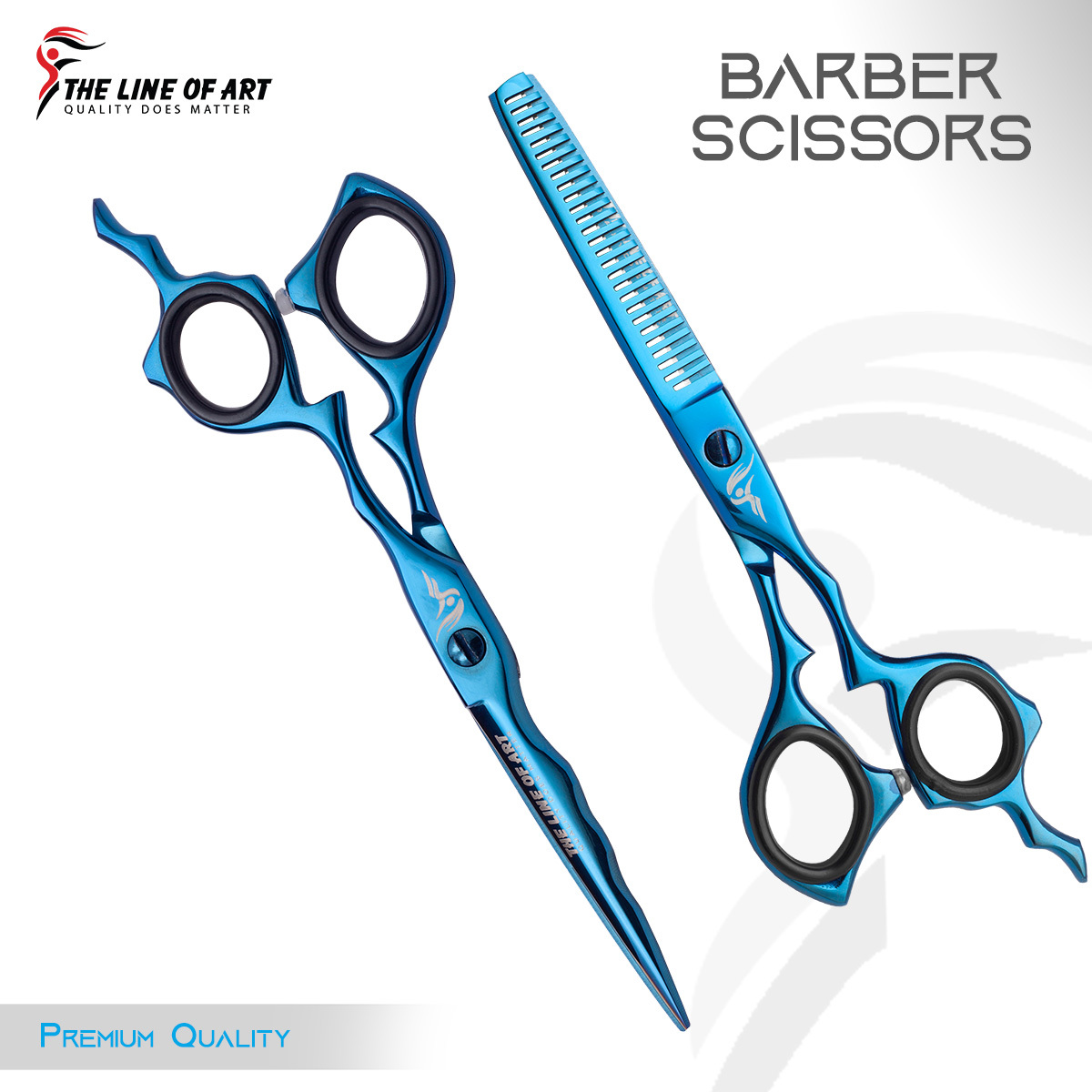 Blue Cutting Hair Dresser / Barber Scissors Kit (2PC) - view 14