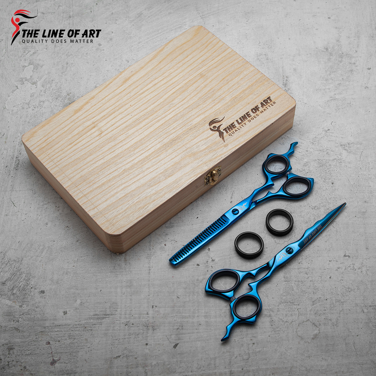 Blue Cutting Hair Dresser / Barber Scissors Kit (2PC) - view 16