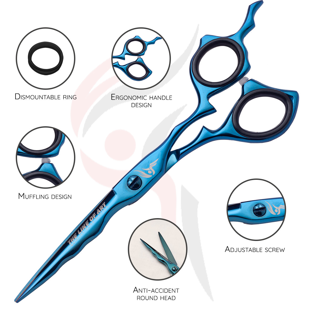 Blue Cutting Hair Dresser / Barber Scissors Kit (2PC) - view 17
