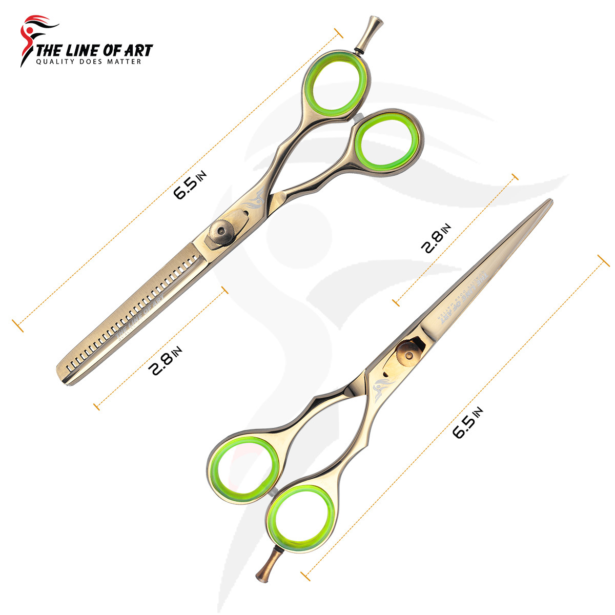 Premier Gold Color Hair Dresser / Barber Scissors (2PC)