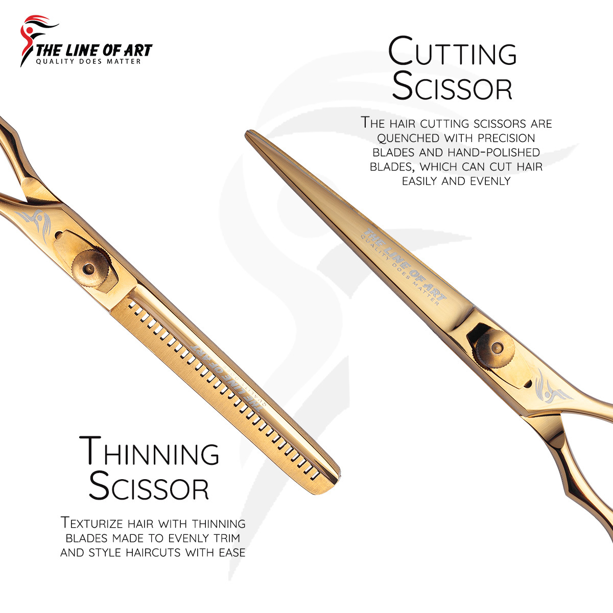 Premier Gold Color Hair Dresser / Barber Scissors (2PC) - view 2