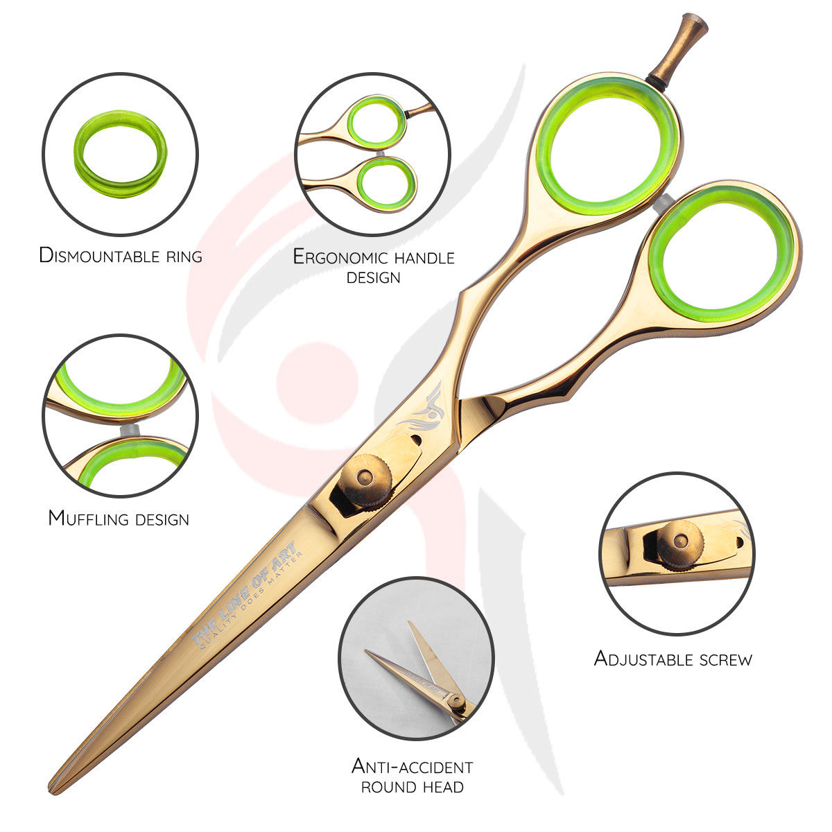 Premier Gold Color Hair Dresser / Barber Scissors (2PC) - view 10