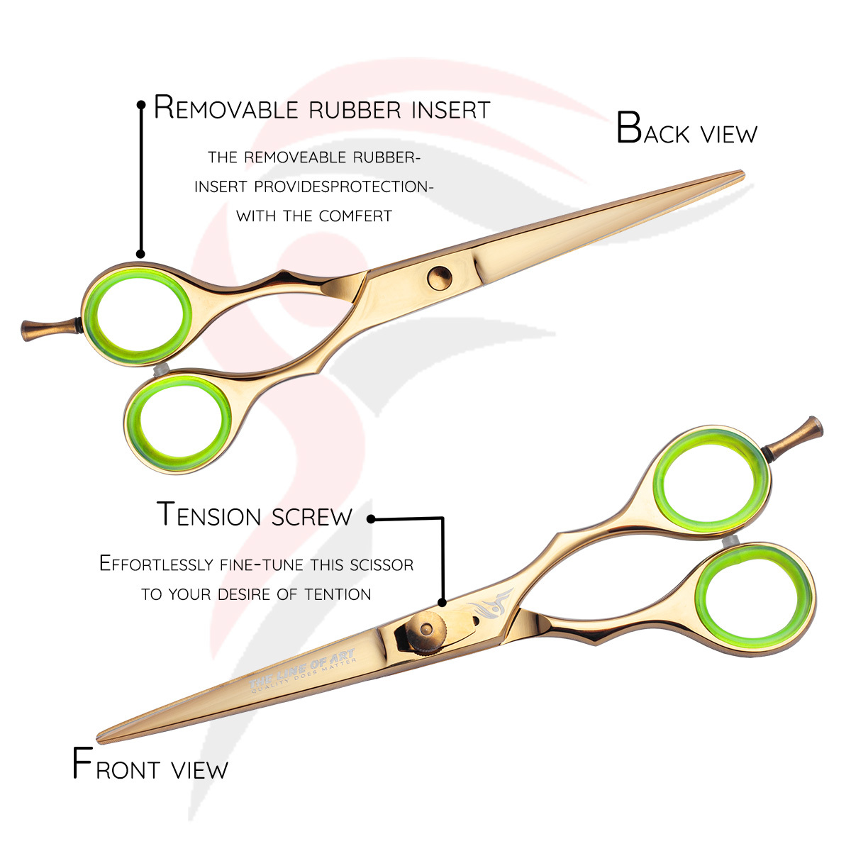 Premier Gold Color Hair Dresser / Barber Scissors (2PC) - view 12
