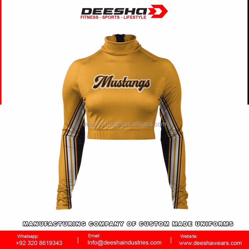 Cheer Mock Neck Bodyliner Shirts Mustangs