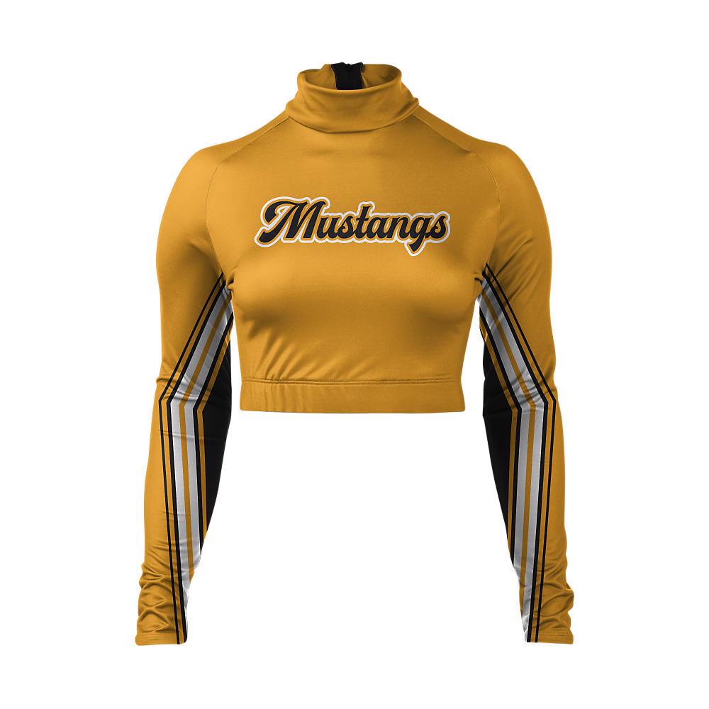 Cheer Mock Neck Bodyliner Shirts Mustangs - view 5