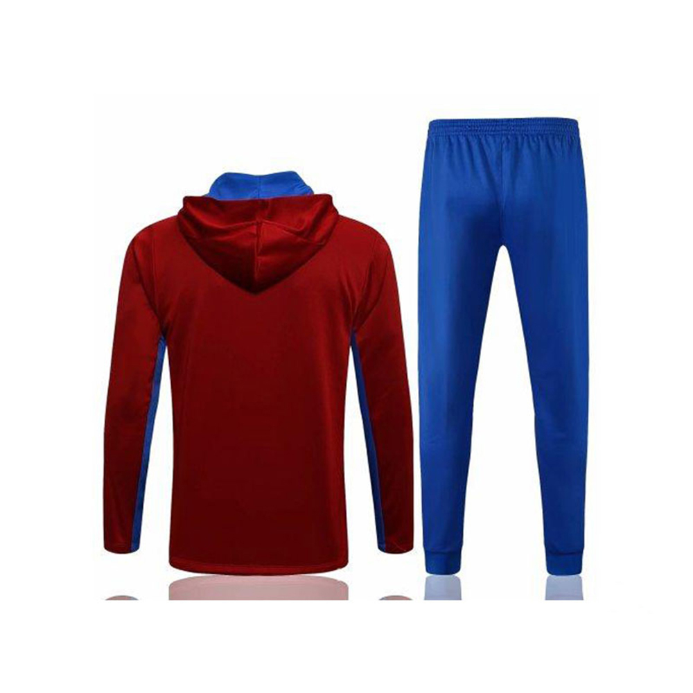 Mens Barcelona Hoodie Jacket + Pants Training Suit Red  - view 8