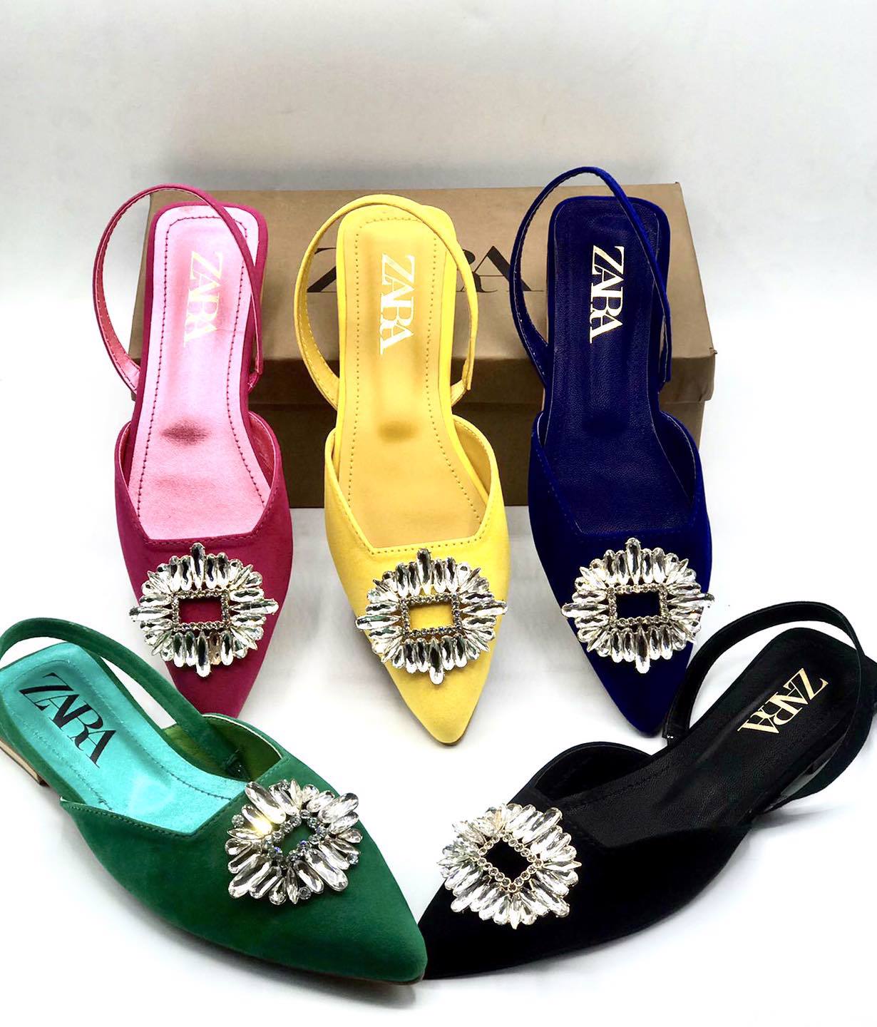 High Quality Leather Fancy Flat Pumps For Women