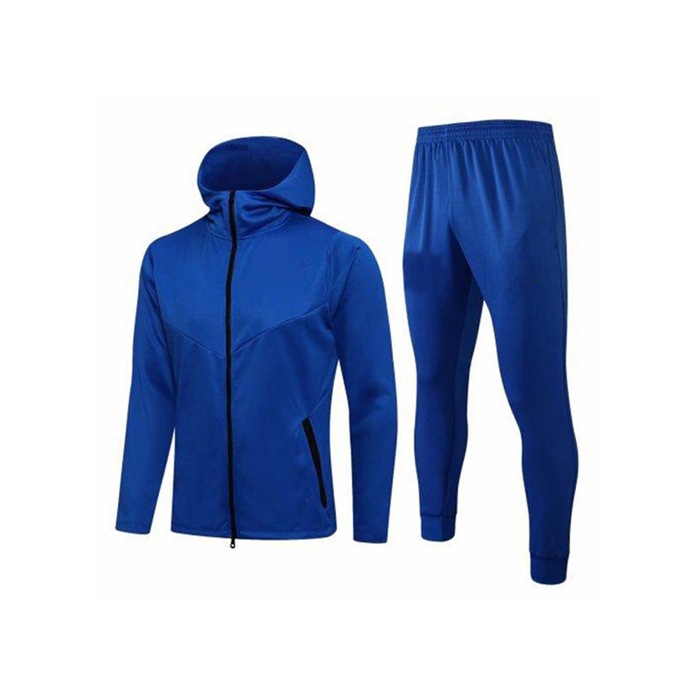 Mens Barcelona Hoodie Jacket + Pants Training Suit Blue - view 5