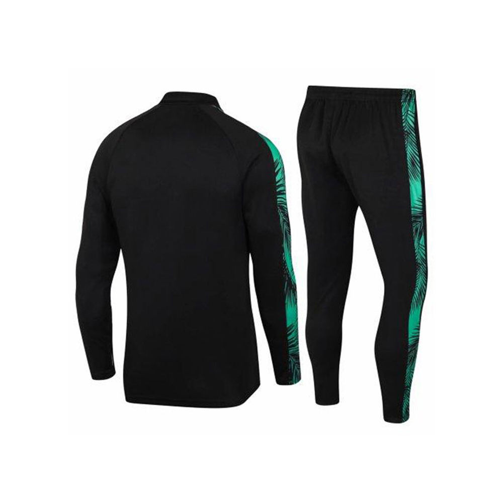 Mens Barcelona Training Suit Black - Green - view 4