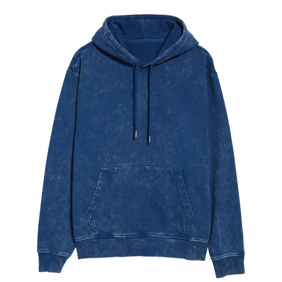 Customized Fleece Fabric Pullover Digital Printing or Embroidery Logo Acid Washed Hoodies For Men - view 8