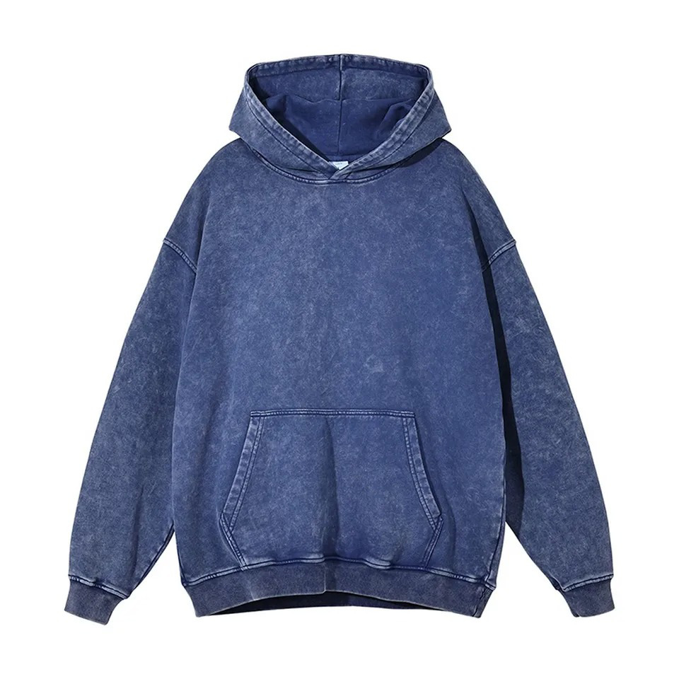 Customized Fleece Fabric Pullover Digital Printing or Embroidery Logo Acid Washed Hoodies For Men - view 17