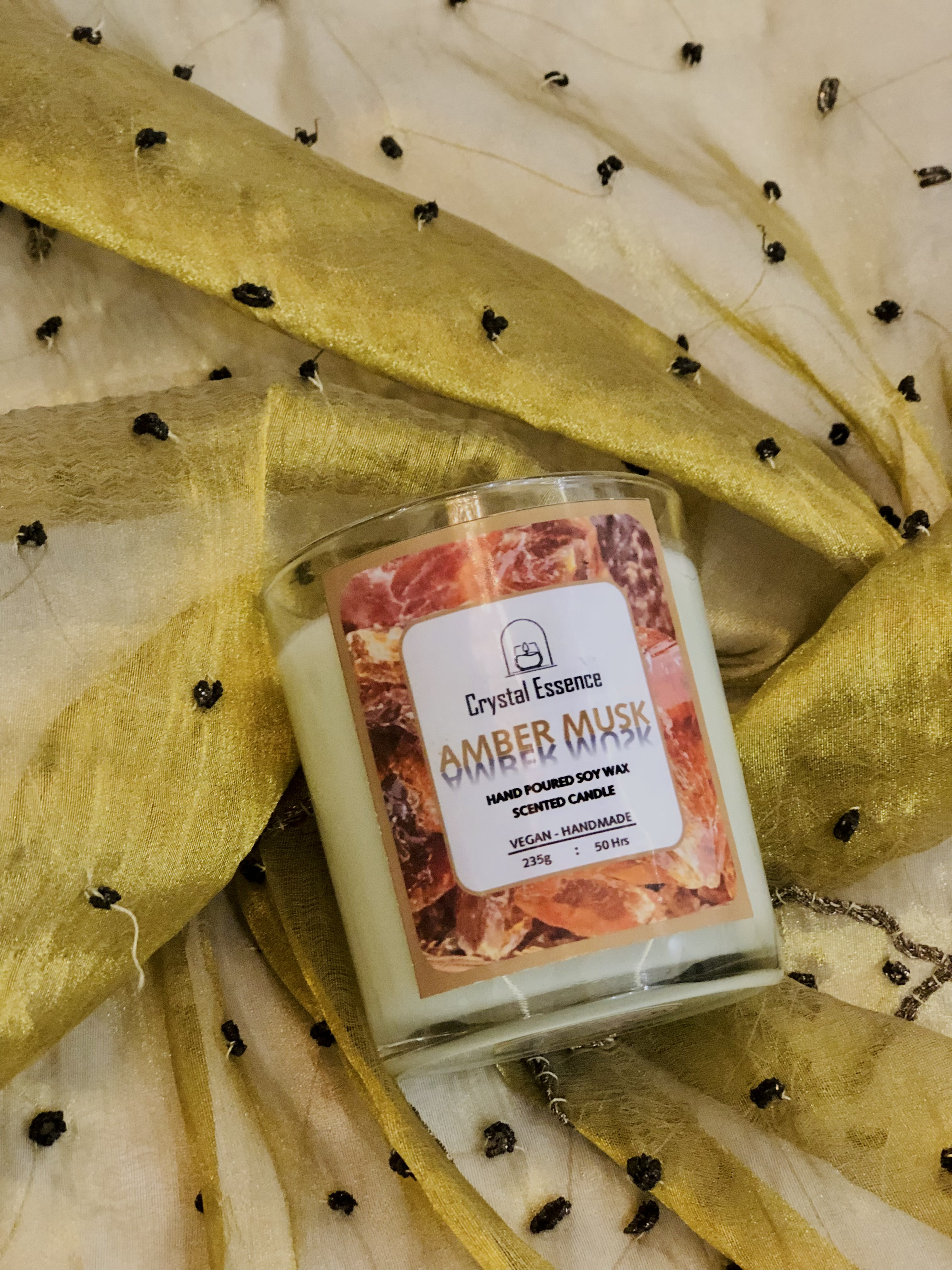 Amber Musk Scented Candle Luxury Different Candle Jar Glass With Logo