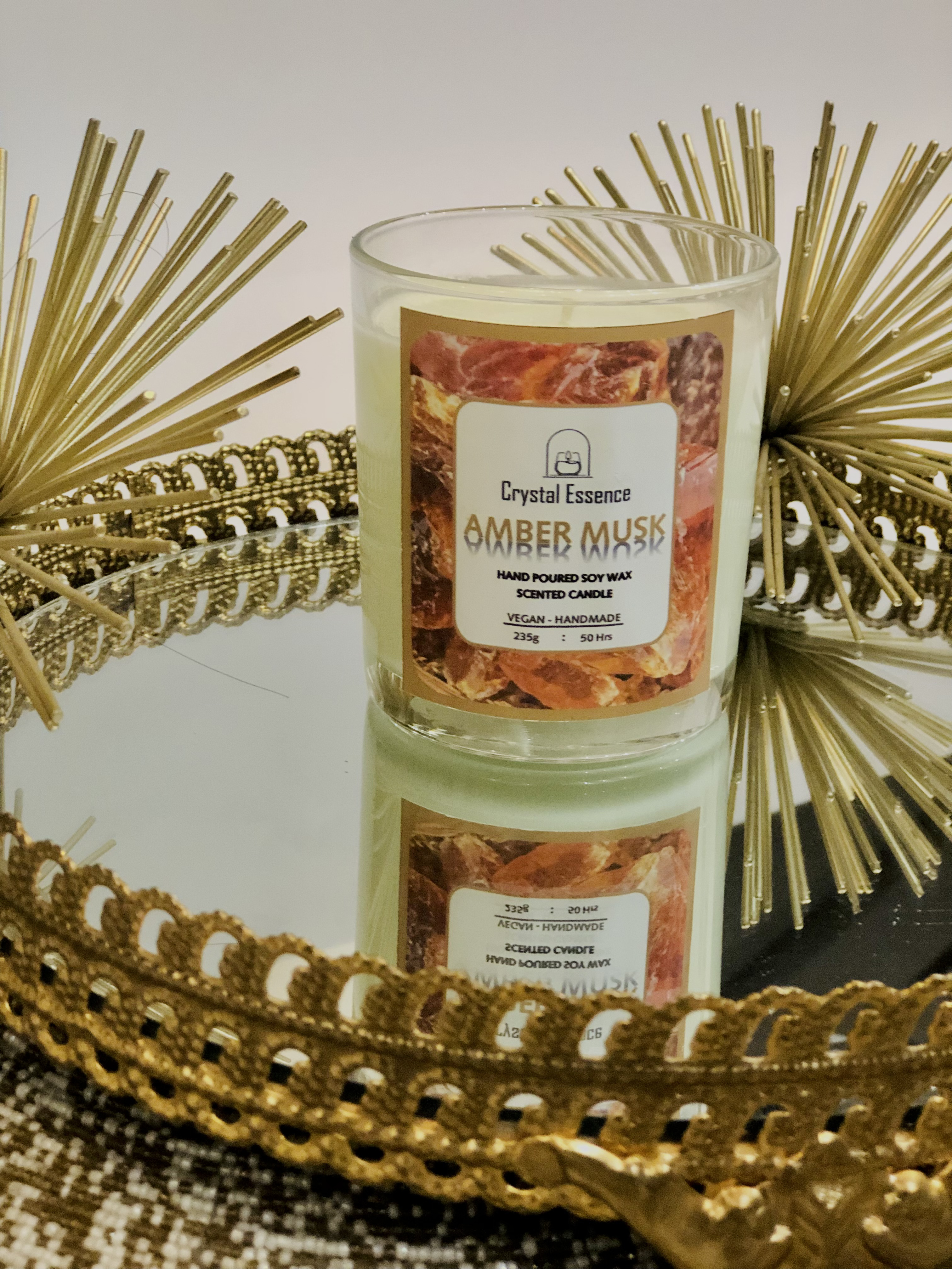 Amber Musk Scented Candle Luxury Different Candle Jar Glass With Logo - view 2