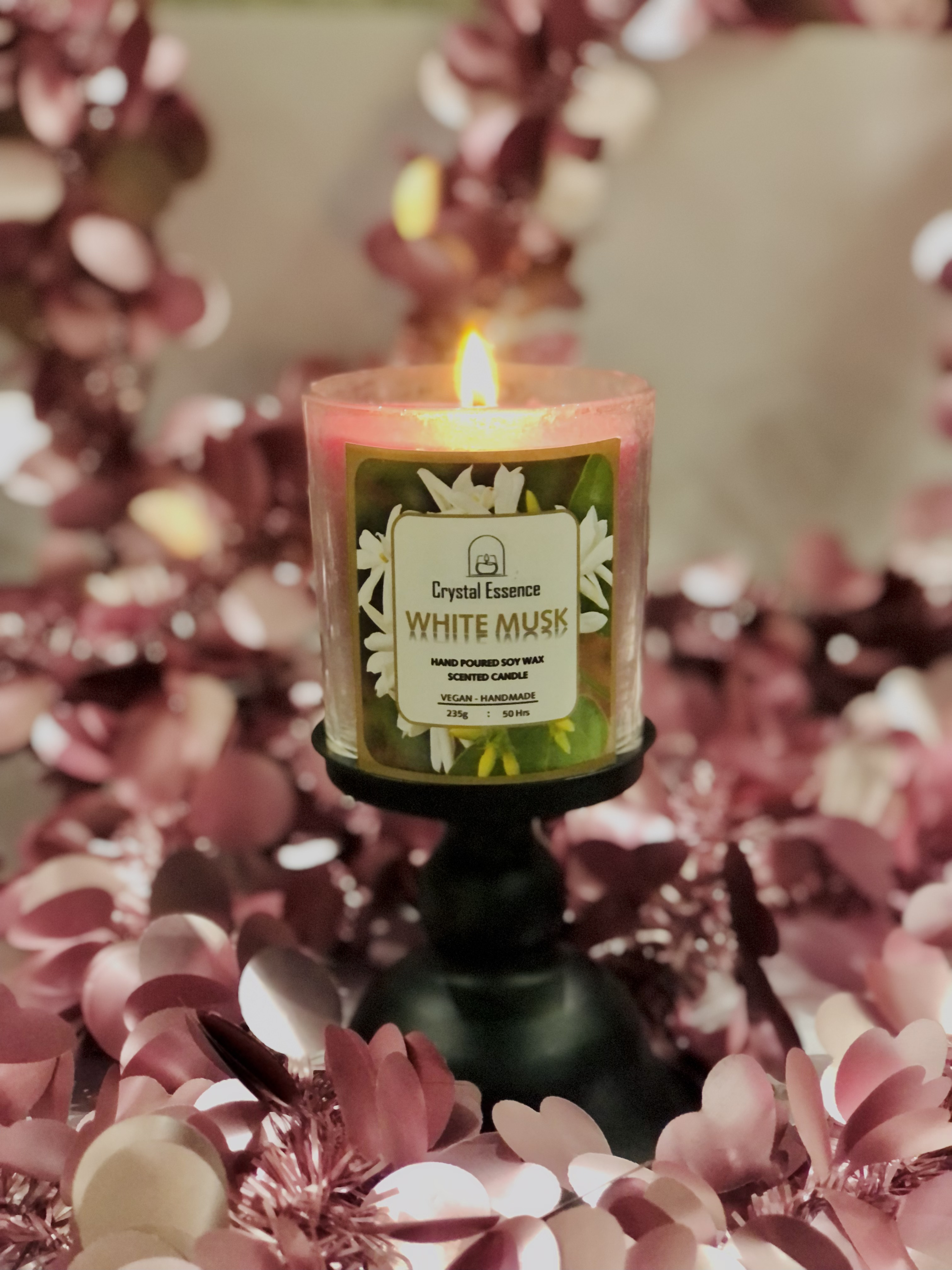 White Musk Scented Candle Luxury Different Candle Jar Glass With Logo