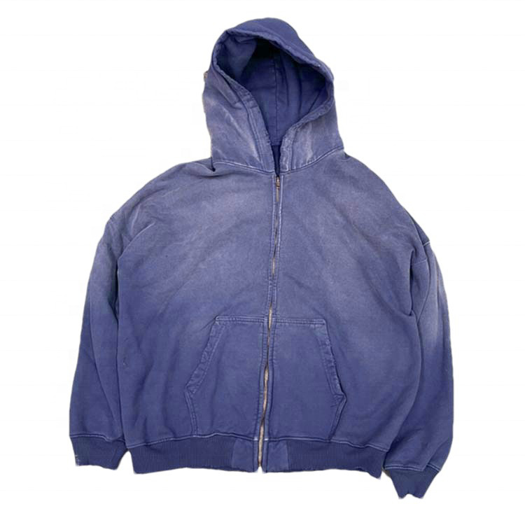 Customized Fleece Fabric Pullover Digital Printing or Embroidery Logo Acid Washed Hoodies For Men - view 21