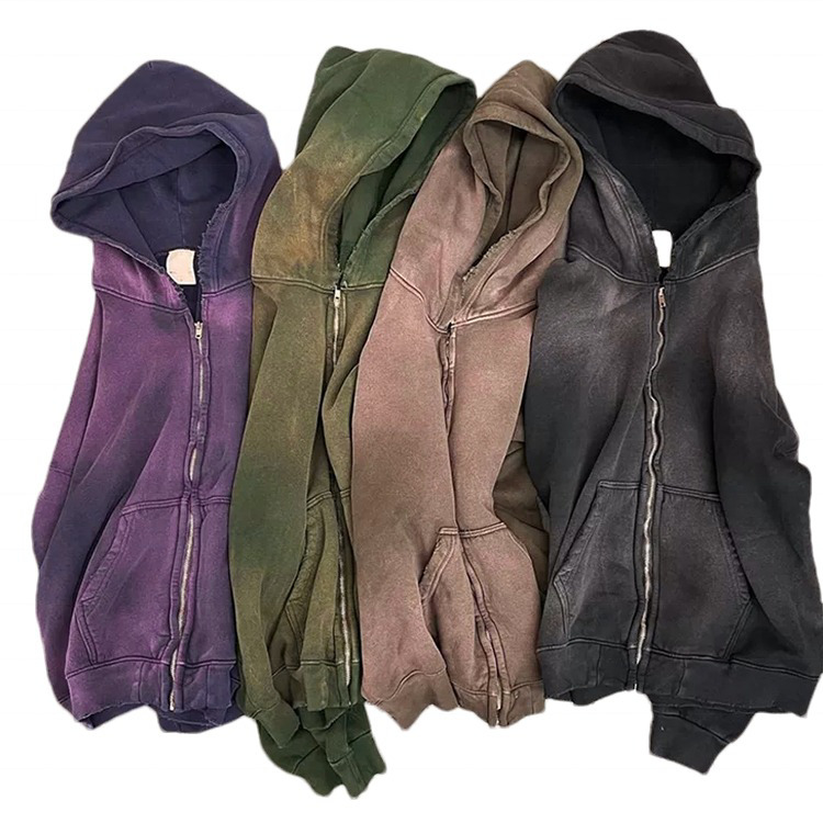 Customized Fleece Fabric Pullover Digital Printing or Embroidery Logo Acid Washed Hoodies For Men - view 22