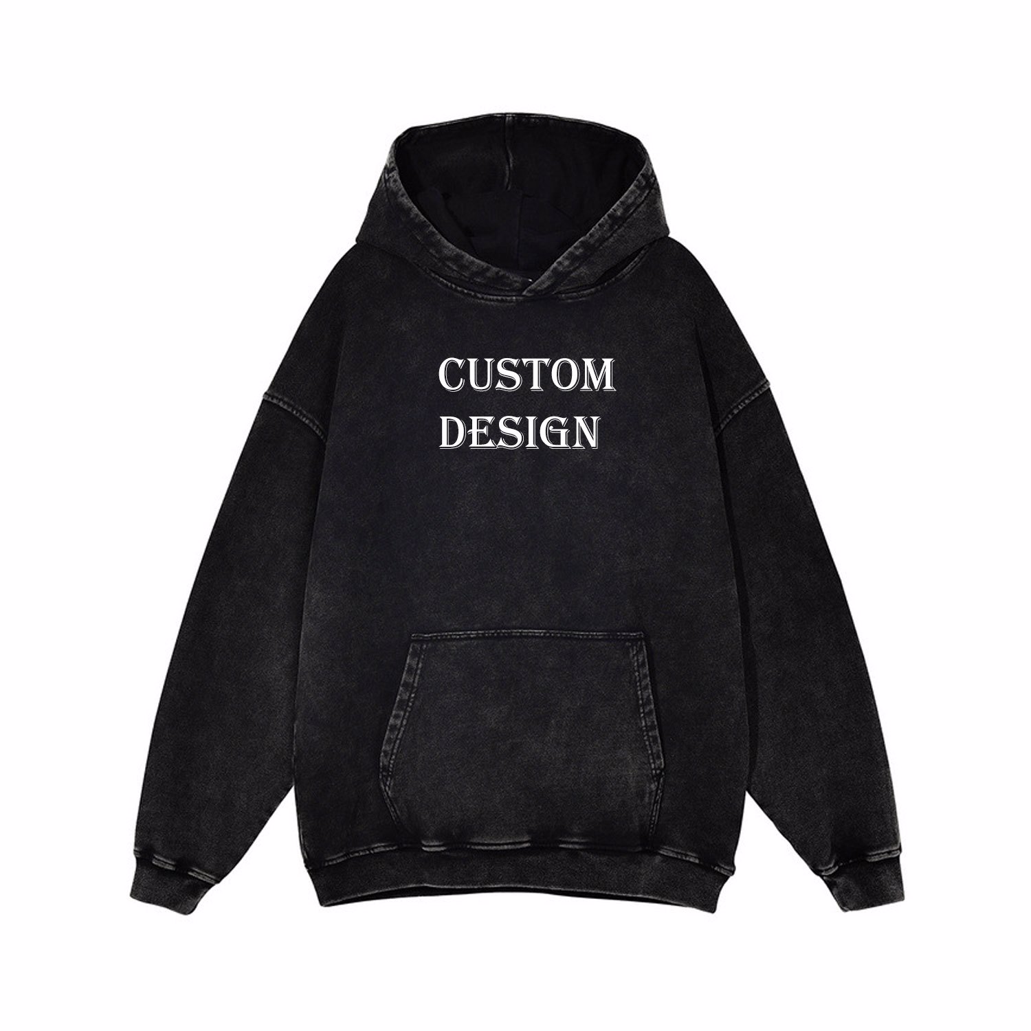 Customized Fleece Fabric Pullover Digital Printing or Embroidery Logo Acid Washed Hoodies For Men - view 23