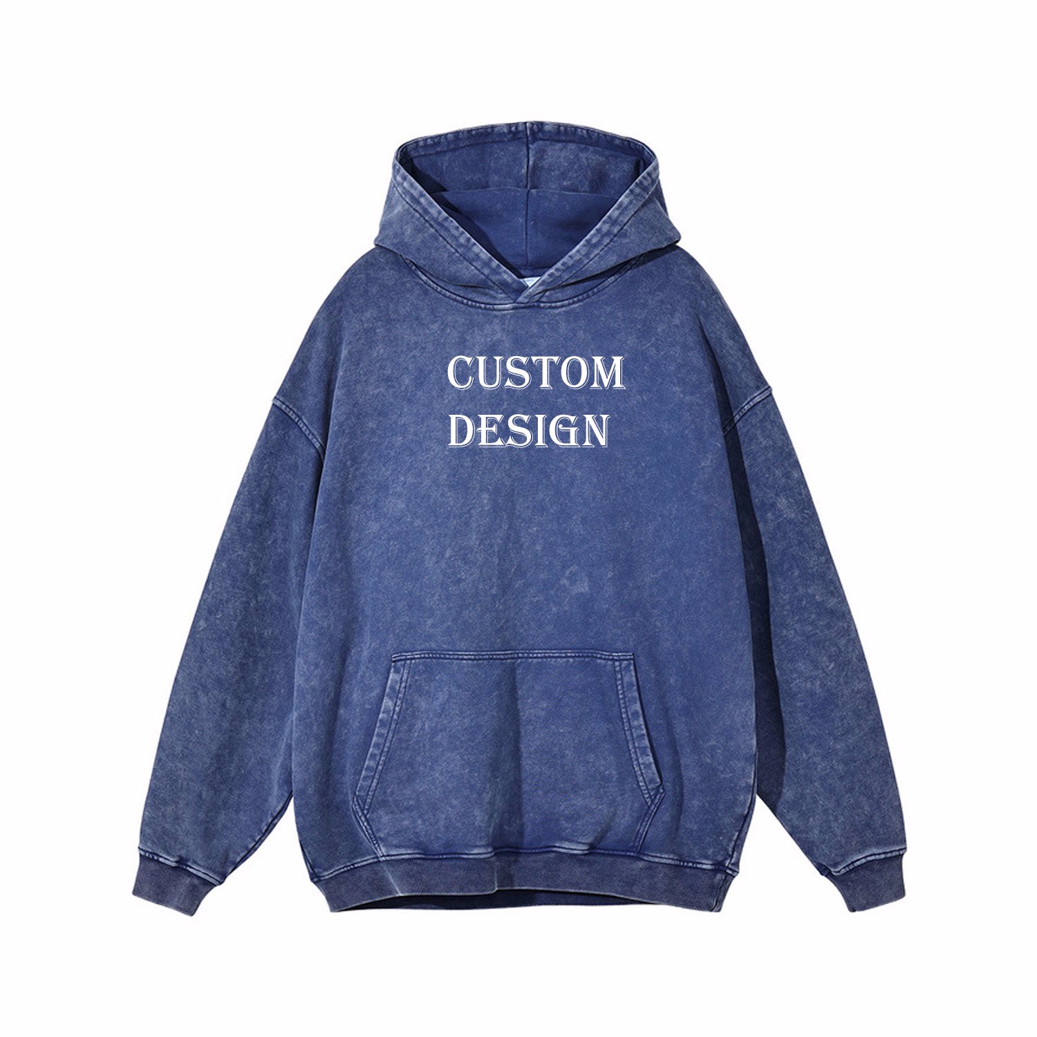 Customized Fleece Fabric Pullover Digital Printing or Embroidery Logo Acid Washed Hoodies For Men - view 24