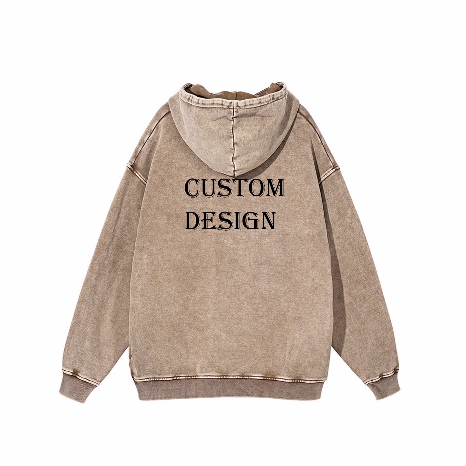 Customized Fleece Fabric Pullover Digital Printing or Embroidery Logo Acid Washed Hoodies For Men - view 25