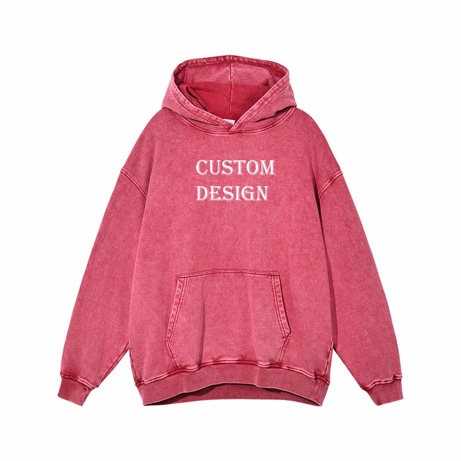 Customized Fleece Fabric Pullover Digital Printing or Embroidery Logo Acid Washed Hoodies For Men - view 27