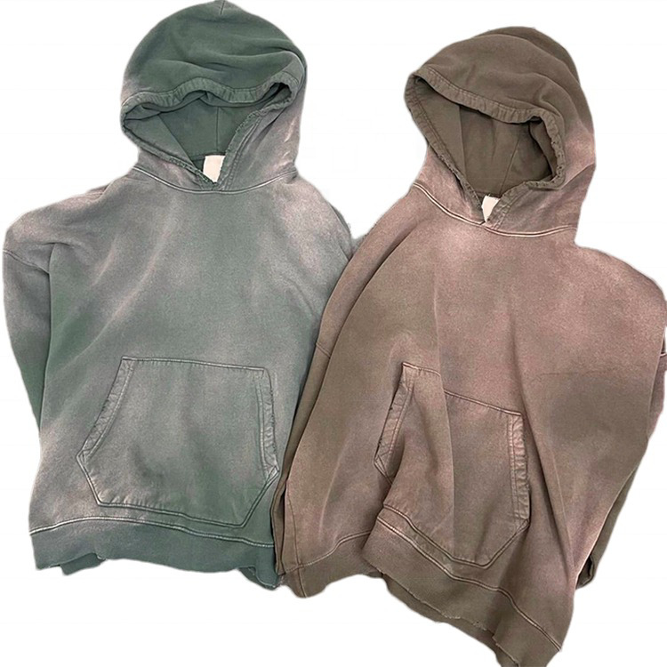 Customized Fleece Fabric Pullover Digital Printing or Embroidery Logo Acid Washed Hoodies For Men - view 30