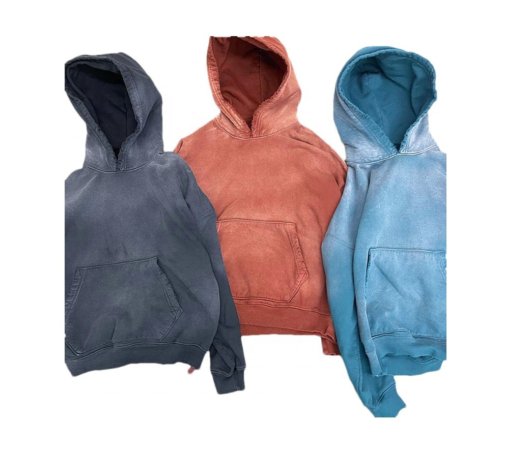 Customized Fleece Fabric Pullover Digital Printing or Embroidery Logo Acid Washed Hoodies For Men - view 34