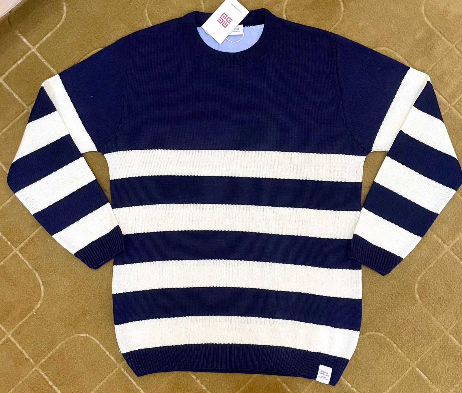Men Full Sleeve Acrylic Stripe Sweater / Jumpers, Sizes: Small - X-Large