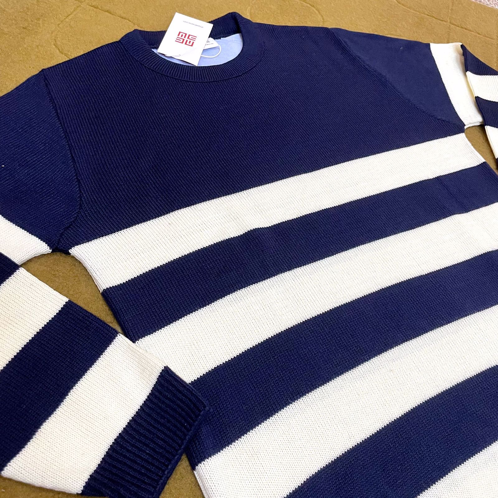 Men Full Sleeve Acrylic Stripe Sweater / Jumpers, Sizes: Small - X-Large - view 2