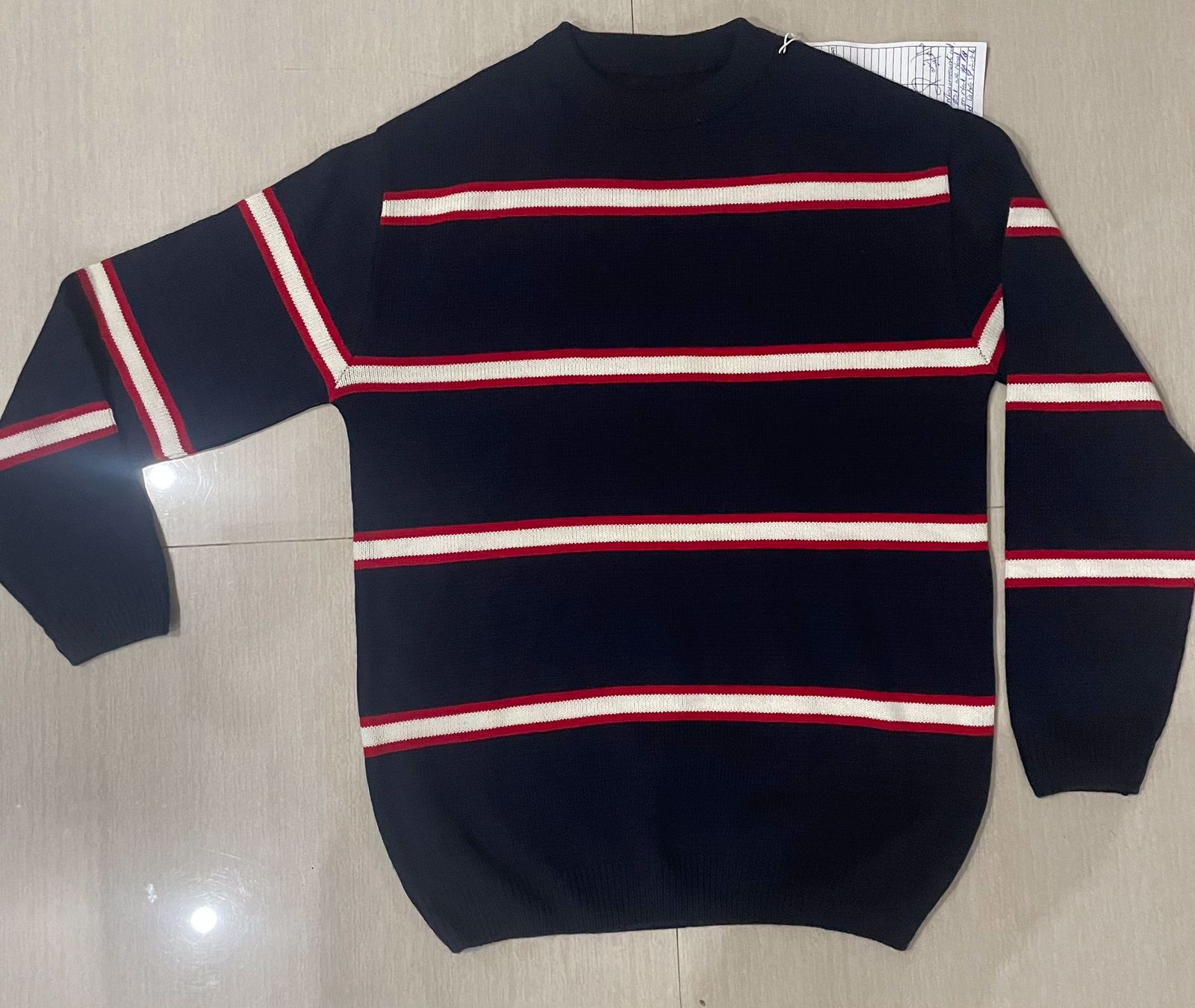 Men Full Sleeve Acrylic Stripe Sweater / Jumpers, Sizes: Small - X-Large - view 5