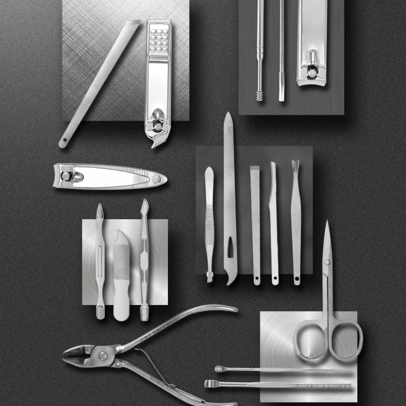 19 in 1 Stainless Steel Manicure set Professional Nail clipper Kit of Pedicure Tools Ingrown Trimmer